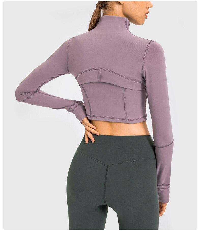 Zipper Running Crop Top