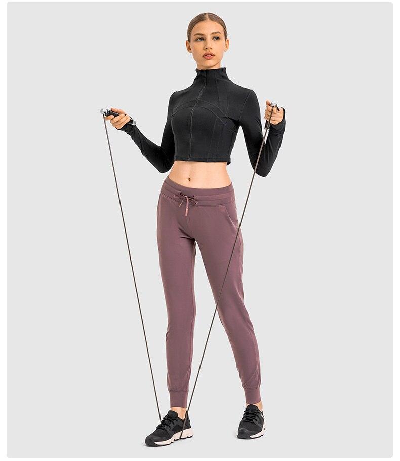 Zipper Running Crop Top