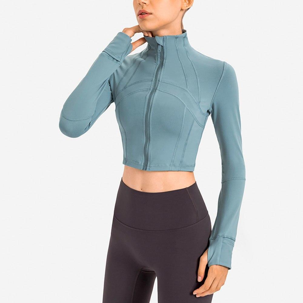 Zipper Running Crop Top