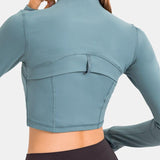 Zipper Running Crop Top